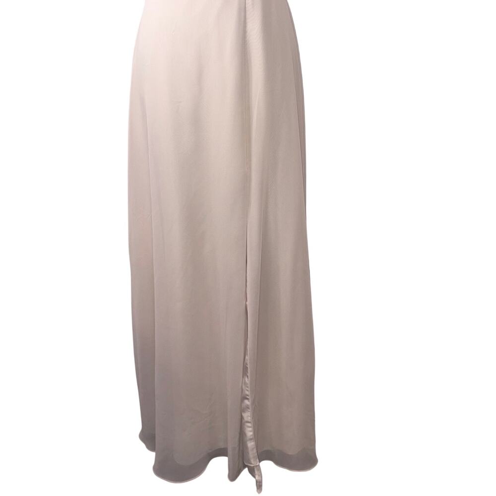 Azazie Wren Formal Taupe Bridesmaid Gown Strapless A-Line Silde Slit A2 - Picture 2 of 14